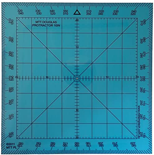 MTT PL - Douglas Winkelmesser 25,4 cm in Grad Abgestuft für Winkelmessungen und Kartenplotten für Outdoor, Marine oder Luftnavigation mit Karte und Kompass, Wandern, Orientierungslauf und Überleben.