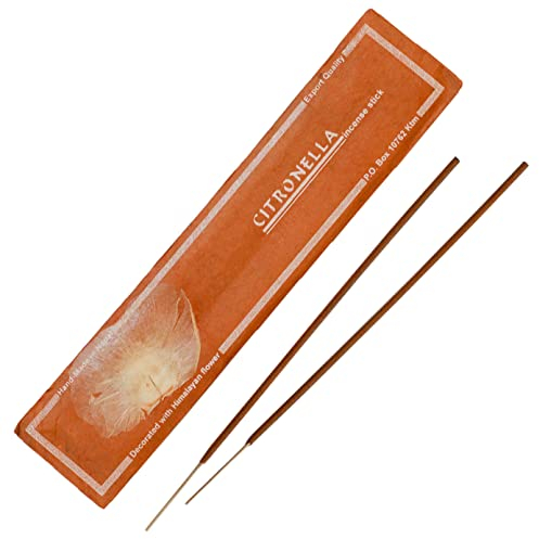 Bodhi® Premium Cintronella Räucherstäbchen, wehrt Mücken natürlich ab, zur Luftreinigung, aus Nepal, 100% natürlich & Bio,15 stück