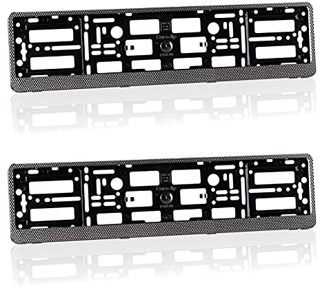 2 x Carbon Effect Number Plate Surrounds Holders Frames for Cars Vans Trailers