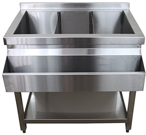 Cocktail Station Profi Barmixertheke Bar Theke mit Eisbehälter KuKoo Gastro Edelstahl 85cm (H) x 55cm (L) x 85cm (B)