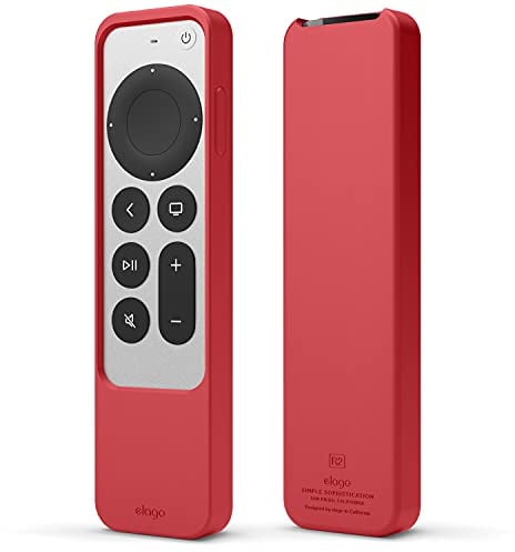 elago R2 Slim Case Compatible with Apple TV 4K Siri Remote 3rd (2022) & 2nd Generation (2021) - Slim Design, Light Weight, Scratch-Free Silicone, Shock Absorption, Full Access to All Functions (Red)