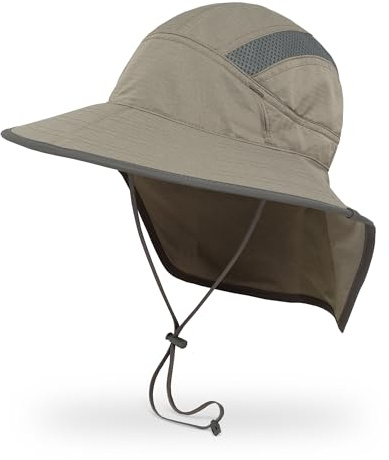 Sunday Afternoons Ultra Adventure Hat - Sun Hat for Men Women with Neck Flap, UPF 50+ UV Protective Hiking Fishing Hats, Wide Brim, Sand, S/M