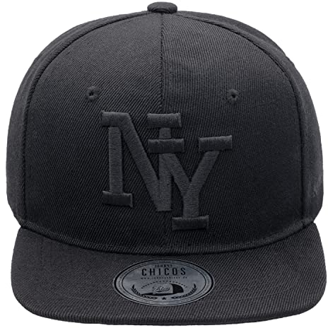 JOHNNY CHICOS NY New York süße Unisex Schwester Bruder Kindercap Smile Tiger Adler Prince Kinder Cap Snapback und Mütze ca. 49-58cm Kopfumfang (One Size, NY Kids Black in Black)