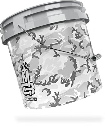 MAGIC BUCKET | Wascheimer für Auto Handwäsche Camouflage Grau | 3,5 US GALLONEN ca. 13 Liter | kompatibel mit Grit Guard, Detail Guardz Dirt Lock, Chemical Guys Dirt Trap, Gamma Lids