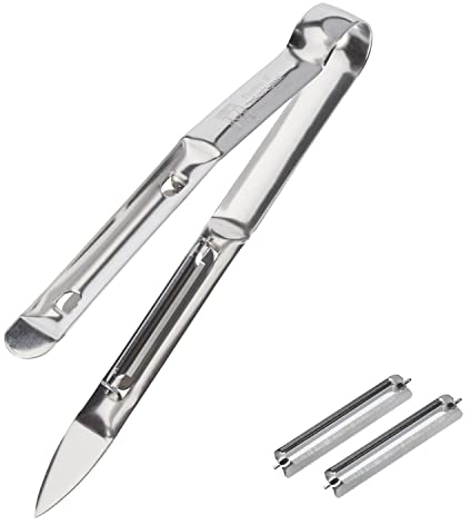 Westmark Pela-Asparagi, Incluse 2 Lame di Ricambio, Monopol Edition, Asparago Due, Acciaio Inossidabile, 607233E6
