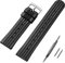 ADDIESDIVE 20mm Uhrenarmband Silikon Taucher Uhrenband für Herren Gummi-Armband mit Schnellverschluss schwarz Armband