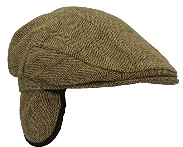 WALKER AND HAWKES Unisex Schiebermütze mit Ohrenklappen - Tweed - Helles Salbeigrün - L (59cm)