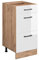 Vicco Küchenunterschrank R-Line, Weiß Hochglanz/Goldkraft Eiche, 40 cm mit Schubladen, ohne Arbeitsplatte