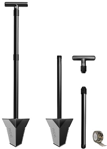 DR.ÖTEK Pala per Scavare, Pala da Giardino Resistente con Manico a T, Taglia Radici con Manico Lungo e Corto, Strumenti da Giardinaggio per la Ricerca di Metalli, Trapianto, Campeggio, 80 & 116 cm