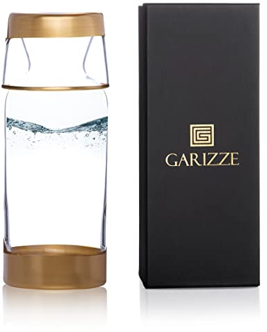 GARIZZE Nachttisch-Wasserkaraffe und Glas-Set für Schlafzimmer, Nachttischkaraffe und Glas-Set, Mundspül-Dekanter für Badezimmer, Wasserkaraffe mit Glasbecher für Nachttisch (680 ml, 198 ml,