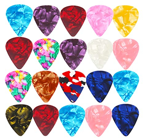 20pcs dünne Akustikgitarren -Picks Leichte Picks Kit Gitarre Picks Buntes dünne Ukulele -Gitarren -Spektrum (0,46 mm).