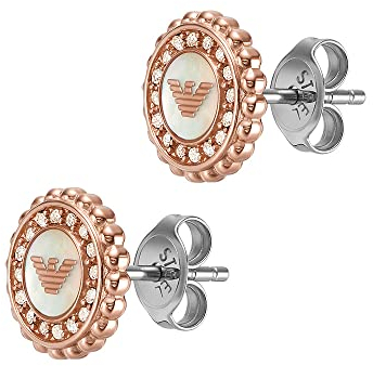 Emporio Armani Damenohrstecker Perlmutt Edelstahl roségoldfarben, EGS3019221