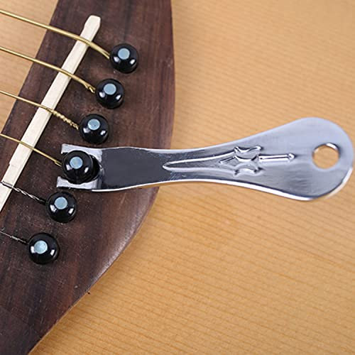 Outil Pratique D'extraction De Cheville D'extracteur De Goupille De Pont Pour La Guitare Acoustique/électrique - Argent