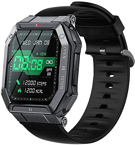 Blueshaweu Armband Kompatibel Für LEMFO K55 Smartwatch, Sport Silikon Classic Ersatz Uhrenarmband Für LEMFO K55 / EIGIIS K55 /LinsonK K55 Smartwatch (schwarz)