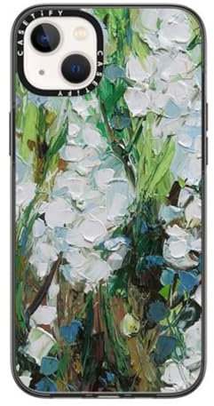 CASETiFY Compact iPhone 14 Plus Case [2X Military Grade Drop Tested / 4ft Drop Protection] - Wild Squill Flowers - Clear Black