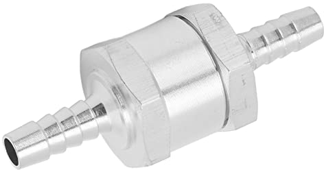 Válvula Antirretorno Válvula de Combustible Unidireccional 4Mm Aleación de Aluminio Plateado Válvula de Retención Unidireccional Aleación de Aluminio Universal para Combustible (6 mm)