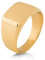 Akitsune Solida Ring | Rechteckiger Design-Ring Frauen Herren Edelstahl Elegant Luxus Premium Minimalistisch Siegel - Gold - US 12