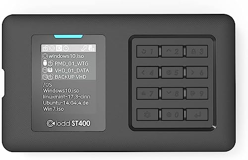 iodd ST400 (SSD de 1 TB) ST400 2.5 pulgadas, USB-C, ODD virtual y disco duro de arranque, cifrado AES256 máximo de hasta 76 dígitos, protección contra escritura, 2541 fabricado en Corea