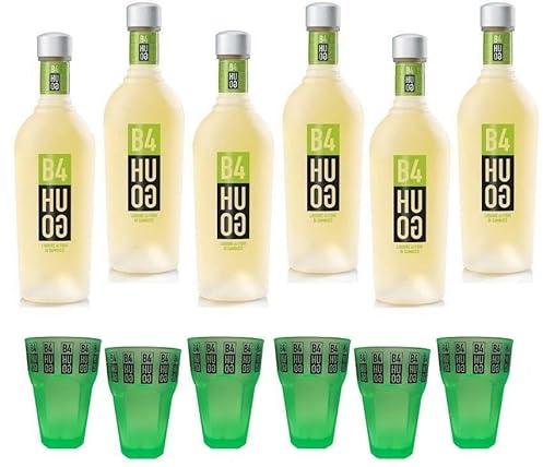 LUIGI FRANCOLI B4H LIQUORE AI FIORI DI SAMBUCO 70 CL 6 BOTTIGLIE CON 6 BICCHIERI B4HUGO