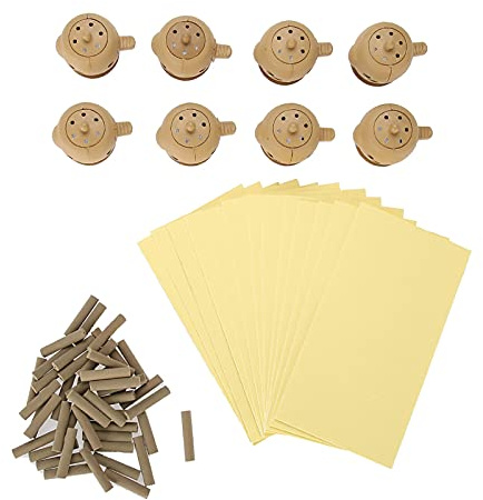 Moxa Set zur Wärmetherapie, 8 Stück Wiederverwendbare Selbstklebende Moxa Box mit 100 Stäbchen,moxa zigarren+box für moxa therapie