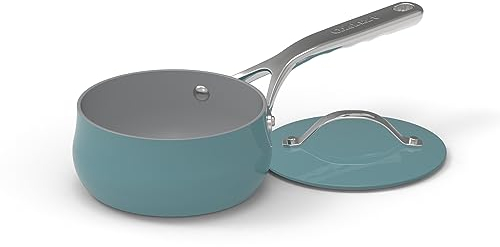 Cuisinart Culinary Collection - Cacerola antiadherente de 1 cuarto de galón + tapa, color verde azulado