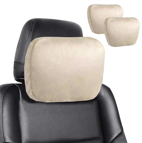 2x Cojín Reposacabezas Coche. Almohada Cervical para Asiento del Auto. Soporte de Cuello para Respaldo del Coche. Cojín para Conductor, Transpirable, Cómodo, Ajustable. Almohada para Viaje en Coche.