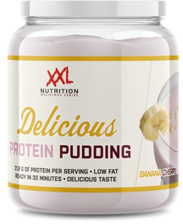 XXL Nutrition - Delicious Protein Pudding - 22g Protein pro Dessert, Low Fat, Low Sugar - Banana Cherry - 440 Gramm