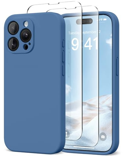 SuydanBox Magnetic for iPhone 15 Pro Case, Compatible with MagSafe, [Full Camera Protection][Screen Protector] Silicone Shockproof Protective Phone Case for iPhone 15 Pro 6.1, Lake Blue