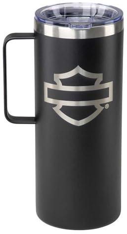 Harley-Davidson Open Bar & Shield - Tazza da viaggio in acciaio INOX, 880 ml, colore: Nero