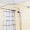 Begoniape Duschvorhangstange U Form, Verstellbare Duschstange mit Duschvorhang, Edelstahl Duschvorhang für Badezimmer Toiletten 90 * 90 * 80-130cm