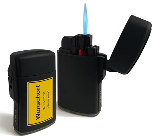 printplanet - Jetflame Sturmfeuerzeug mit eigenem Namen oder Text Personalisieren - Einseitig Bedruck - Layout: Ortsschild