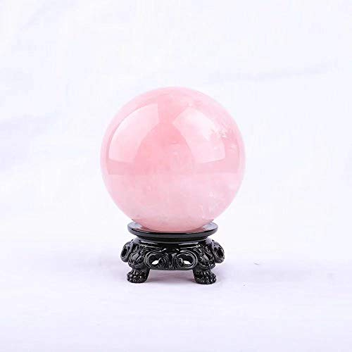 FOCCAR 1 Esfera de Cristal Feng Shui de 90mm, Bolas de Cuarzo Rosa Natural for decoración Cristal