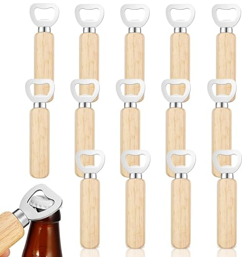 decapsuleur,Décapsuleur Bois, décapsuleur personnalisé, Design de la Poignée en Bois, pour la Maison, Cuisine, Bar, Ouvre Bouteille Cadeau,16 Pièces