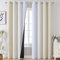 VEHEDE Gradient Blackout Curtains 84 Inch Long Drop for Living Room and Bedroom, Ombre Thermal Insulated Noise Reduction Eyelet Drapes, W52 x L84 Inch, 2 Panels, Beige and Greyish White
