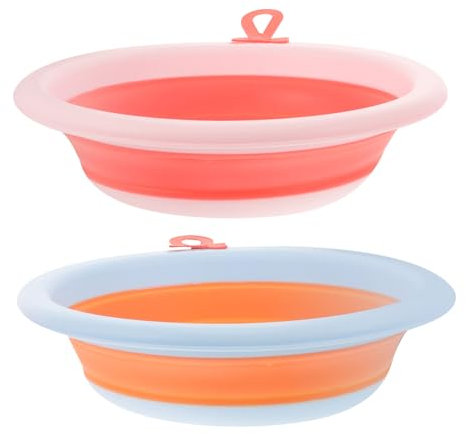 CRILSTYLEO 2piezas Bañera Para Bebés Lavabo Infante Cartoon Lavabo Colapsable Para Baño y Lavado De Pies Para Recién Nacidos y Niño Niña Pequeños