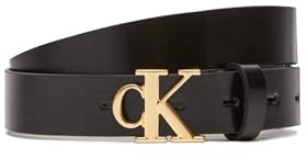 Calvin Klein Damen Gürtel Monogram Plaque Buckle 2,5 cm Ledergürtel