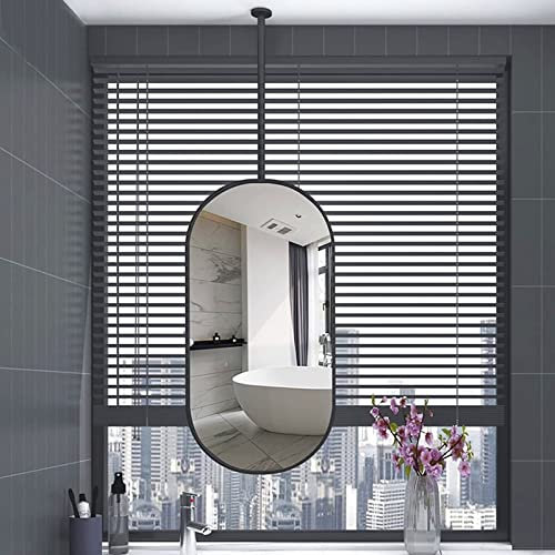 WOTZOV Kosmetikspiegel, ovaler Spiegel zum Aufhängen an der Decke als Wanddekoration, großer Schminkspiegel für Badezimmer, Waschraum, Wohnzimmer, Eingang, modern, dekorativ, mi