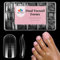 EBANKU 300 PCS Poly Gel Nail Forms for Toes, Long Square Dual Forms for Polygel Pedi Nail Extension Poly Gel Toenails Set Reusable Toe Nail Tips Mold, 15 Sizes