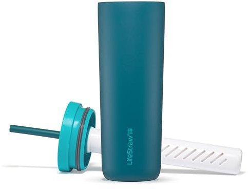LifeStraw Go Series Tumbler 18oz Stainless Steel Laguna Teal