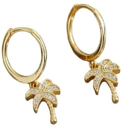 Earrings Neu 2025 Neue Vintage Silber Farbe Mode Hip Hop Palme Ohrringe Geometrische Anhänger Anhänger Ohrringe Damen Schmuck Mode Accessoires kreatives Geschenk Jewelry