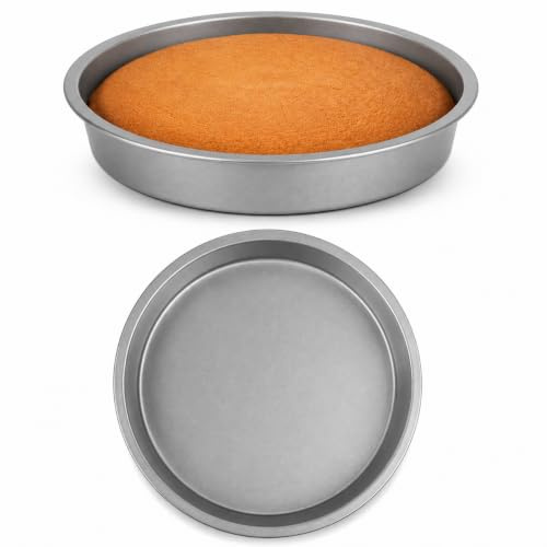 Navoys 2 Pack Round 8 Cake Tins | Round Durable Carbon Steel Coated, Non-Stick, Victoria Sandwich Pan, Baking, Roasting, Dessert Pan, Dishwasher Safe, Easy to Clean, Diameter 23cm