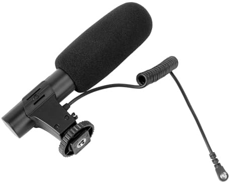 NUOBESTY Microphone Condensateur pour Appareil Photo Micro Interview pour Reflex Numérique Enregistrement sur Caméra Vidéo