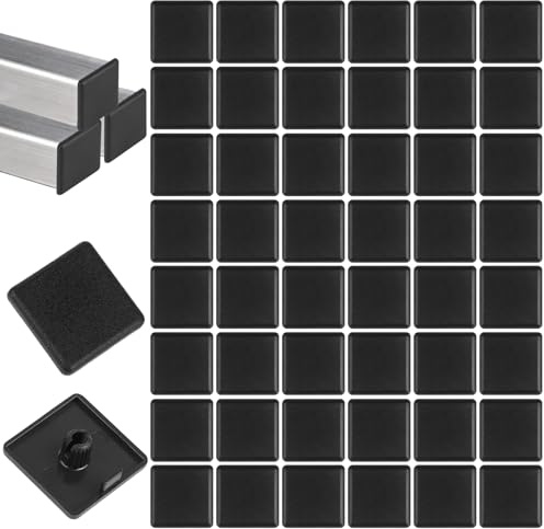 50 Stück Endkappen Aluprofil 20x20, Schwarz Aluprofile Kappen, Kunststoff Aluprofil 20x20 Zubehör Endkappe, Schutzkappen für Alu Profil für 2020 Europäische Standard-Industriealuminium-Profile