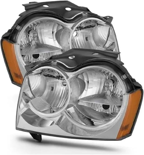 Twixral Autoscheinwerfer Autoscheinwerfer für Jeep für Grand für Cherokee 2005-2007 Scheinwerfer ohne Lampe links rechts
