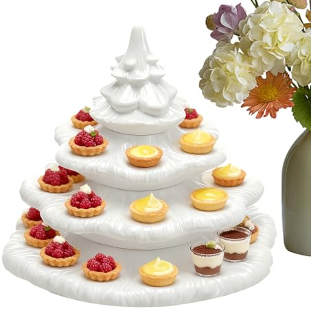 Behälter Gefüllte Eier - 4 Etagen Weihnachtsbaum Platte, 26 Löcher Speisen Display | Harz Vorspeisen Halterung Für Feiertage, Stapelbarer Servierturm Mit Thanksgiving, Hochzeit, Ostern, Picknick