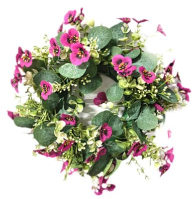Amagogo Ghirlanda Artificiale per Porta D'Ingresso Parete Finestra, Ghirlanda Primaverile con Elementi Floreali Rustici, Decorazione da appendere per Celebrazioni Feste, Ghirlanda di Orchidee Rosa