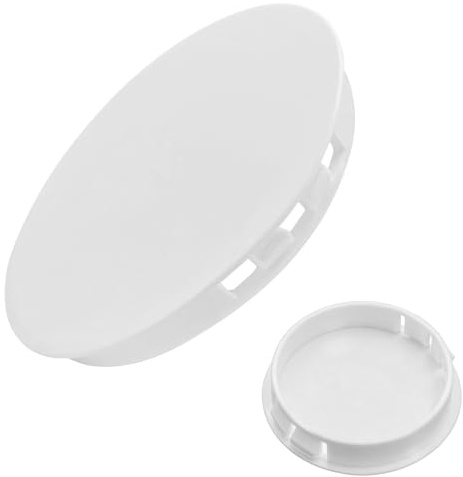 BLPRKOT 2 Pièces Bouchon De Tuyau PVC Blanc Ø 100-105 mm – Capuchon Intérieur Anti-retour Pour Conduit D’aération Ou Évacuation – Résistant UV, Étanche, Anti-odeur, Facile À Installer