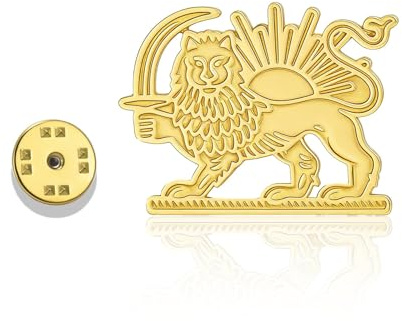 2/5/10 Stück Iran Flagge Löwe Brosche,Iranische Anstecknadeln aus Edelstahl mit,Iran Persian Flag Lion Pins Männer und Frauen,Geeignet für Kleidung,Taschen,Iran Löwe und Sonne Brosche (F, 10 Stück)