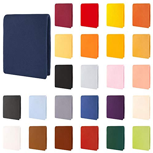 CelinaTex Aqua Wasserbett Boxspringbett Spannbettlaken 140x200-160x220 cm dunkel blau Baumwolle Bettlaken Elastan
