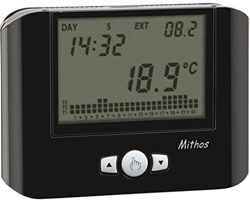 VEMER VE312500 MITHOS - Cronotermostato Digitale da Parete, Programmazione Settimanale, Alimentazione Batteria, Nero